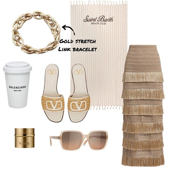 Gold Chain Link Stretch Bracelet - Picture 1 of 1